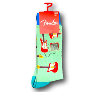 3/$20 Fender Electric Guitars & Amplifiers Funny Novelty Crew Socks - NWT
